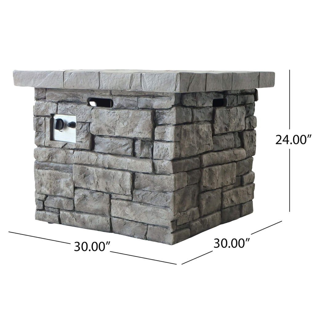 Alora 30-Inch Modern Outdoor 40K BTU Steel Frame Propane Fire Table With Lava Rocks (SAK12756)