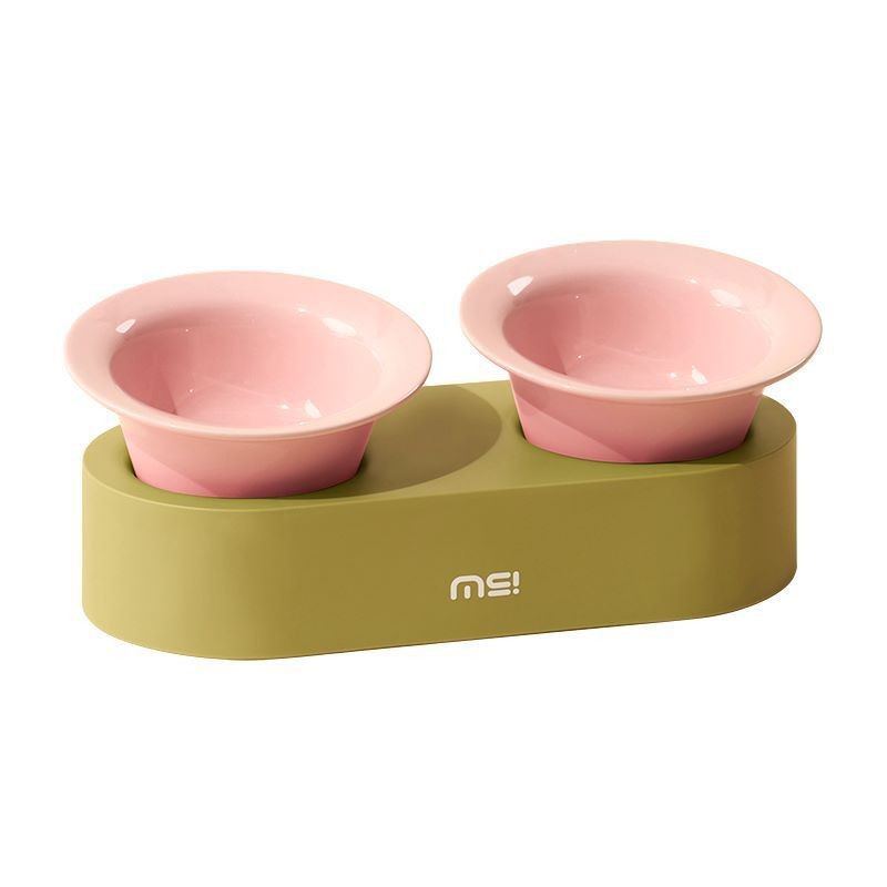 Cat Dog Ceramic Double Bowl