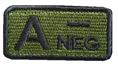 Embroidered Tactical Blood Type Patch - Essential Velcro ID for First Responders