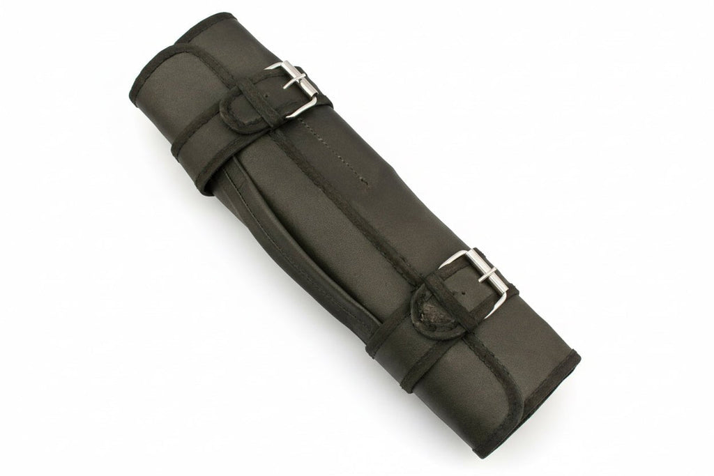 best chef knife Custom Handmade Leather Roll Bag for  7  pieces set / Chef sets Bag german knife   DK-0138