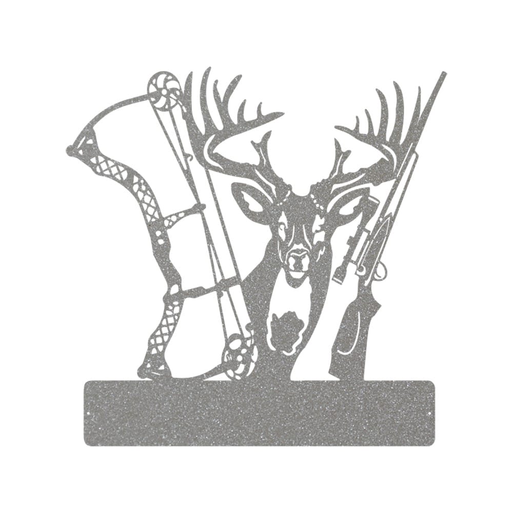 Metal Hunting Sign - Rustic Born to Hunt Monogram With Buck Silhouette