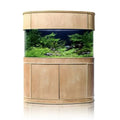 215g Seamless Glass Bowfront Aquarium Set in Unstained Wood