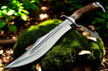 Bowie Knife With Antler Handles – 14" D2 Steel Blade With Blood Groove & Antler Handle