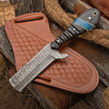 Bull Cutter Knife 1095 Damascus Steel Cowboy Knife