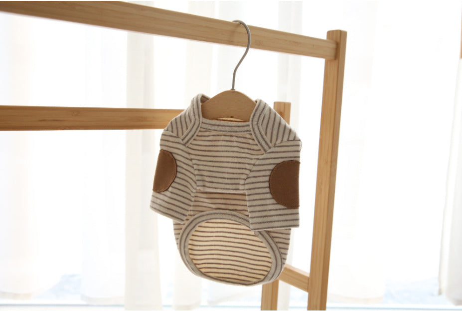 Striped Base-Layer Hoodie For Small Dogs