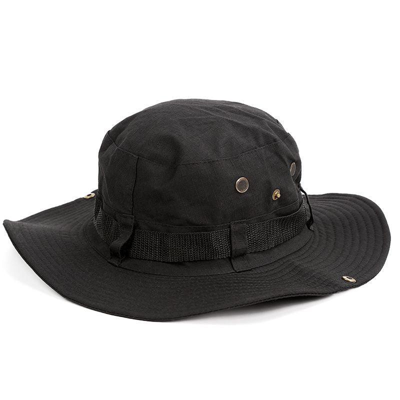 Camouflage Outdoor Bucket Hat Camping Hat Men Foldable Sun Cap Breathable Adjustable Bucket Cap for Men/Women Sports Sun Cap Unisex Fishing Hiking Travel Solid Color Hats