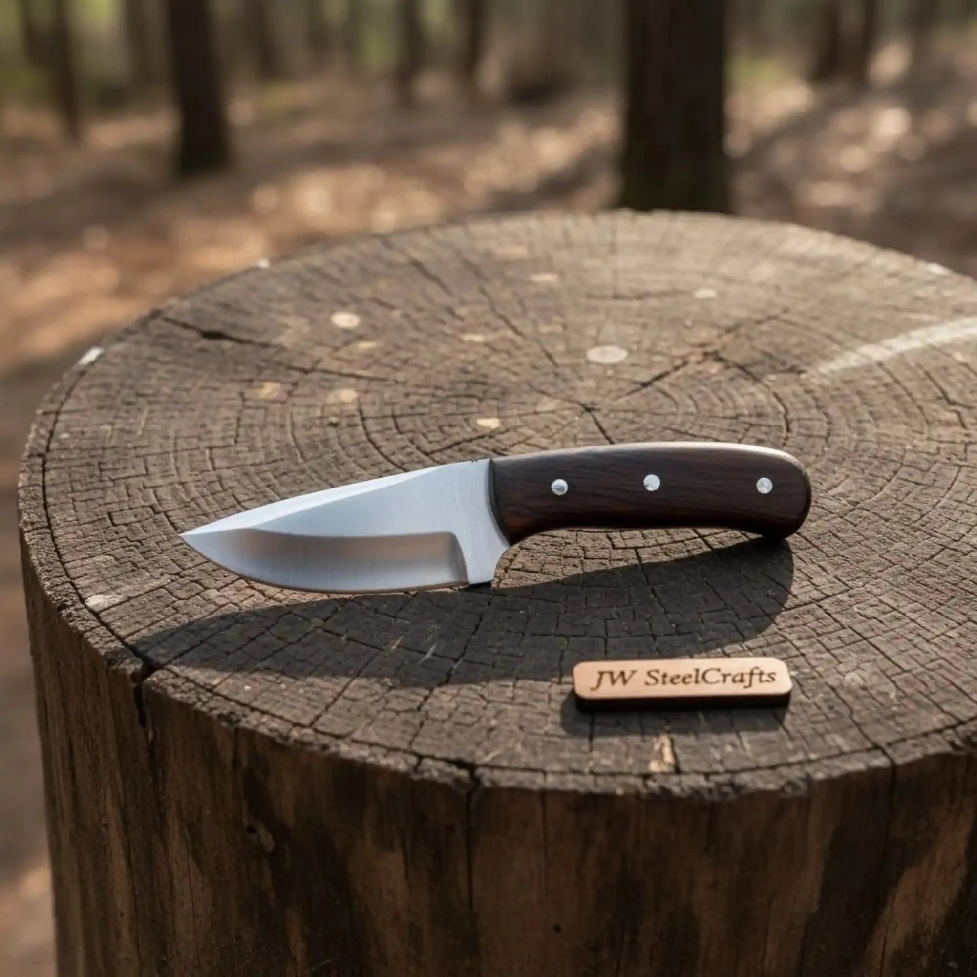 Compact Outdoor Knife – Stainless Steel Blade | Ram Horn or Wengi Wood Handle | JW SteelCrafts