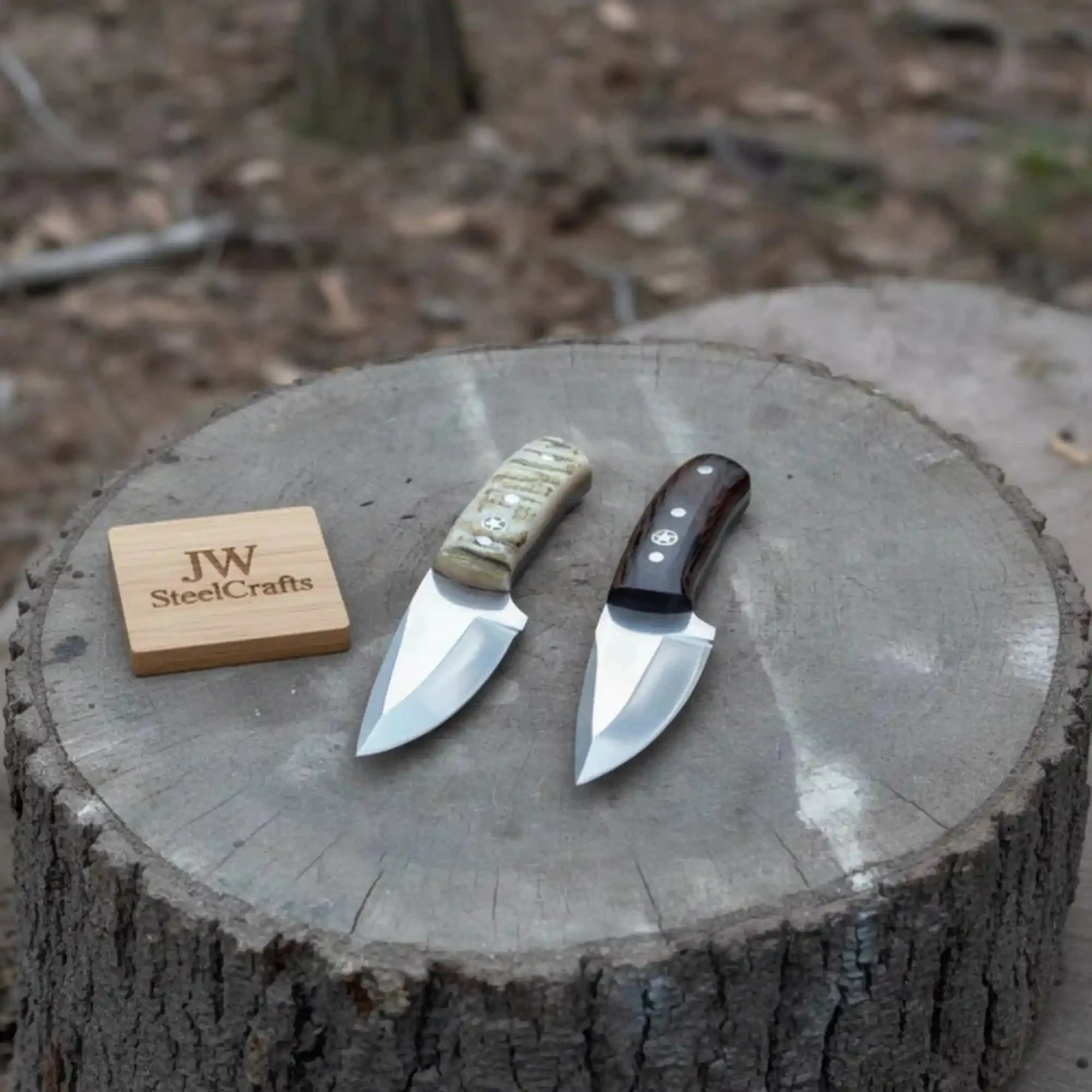 Compact Outdoor Knife – Stainless Steel Blade | Ram Horn or Wengi Wood Handle | JW SteelCrafts