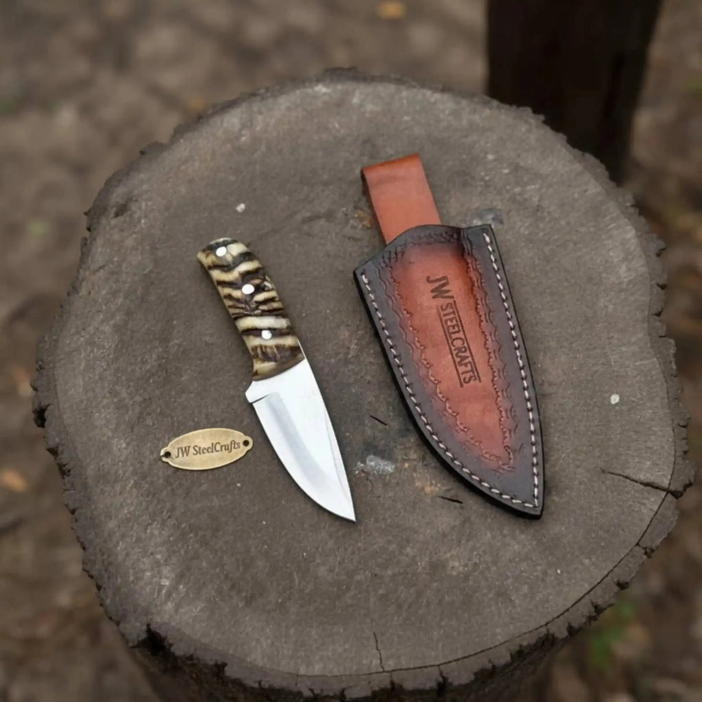 Compact Outdoor Knife – Stainless Steel Blade | Ram Horn or Wengi Wood Handle | JW SteelCrafts