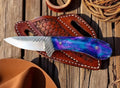 Western Heritage Cowboy Knifes – Custom Handmade with Rasp Steel Blade & Resin Handle + Western Sheath