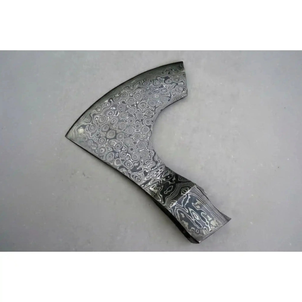 Custom Damascus Axe Head Blank – Handmade Pattern Welded Steel Viking Bearded Axe Blade for Handle Installation | JW SteelCrafts