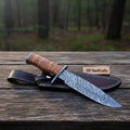 Custom Damascus Utility Bowie Knife Handmade Field Profile – JW SteelCrafts