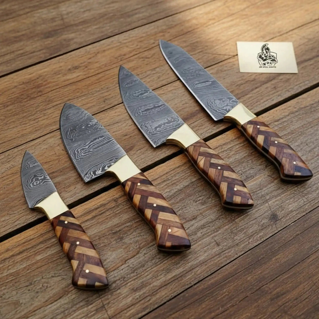 Custom made Chef Knives Set with Wood handle