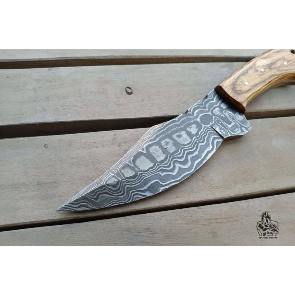 Custom Made Skinner Knife with Premium Wood Handle – Handmade Hunting Blade