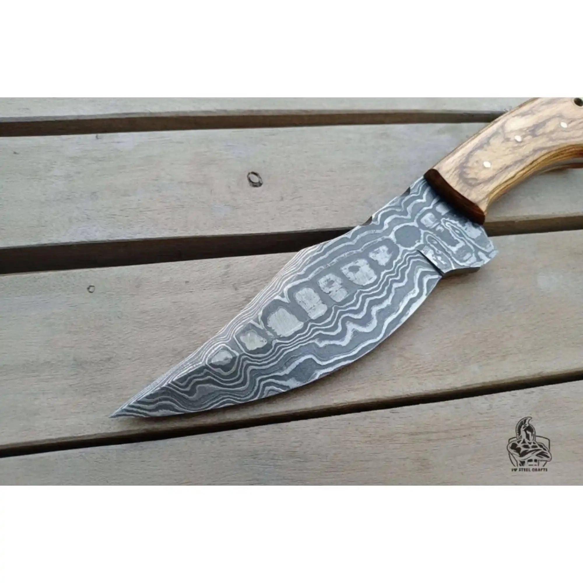 Custom Made Skinner Knife with Premium Wood Handle – Handmade Hunting Blade