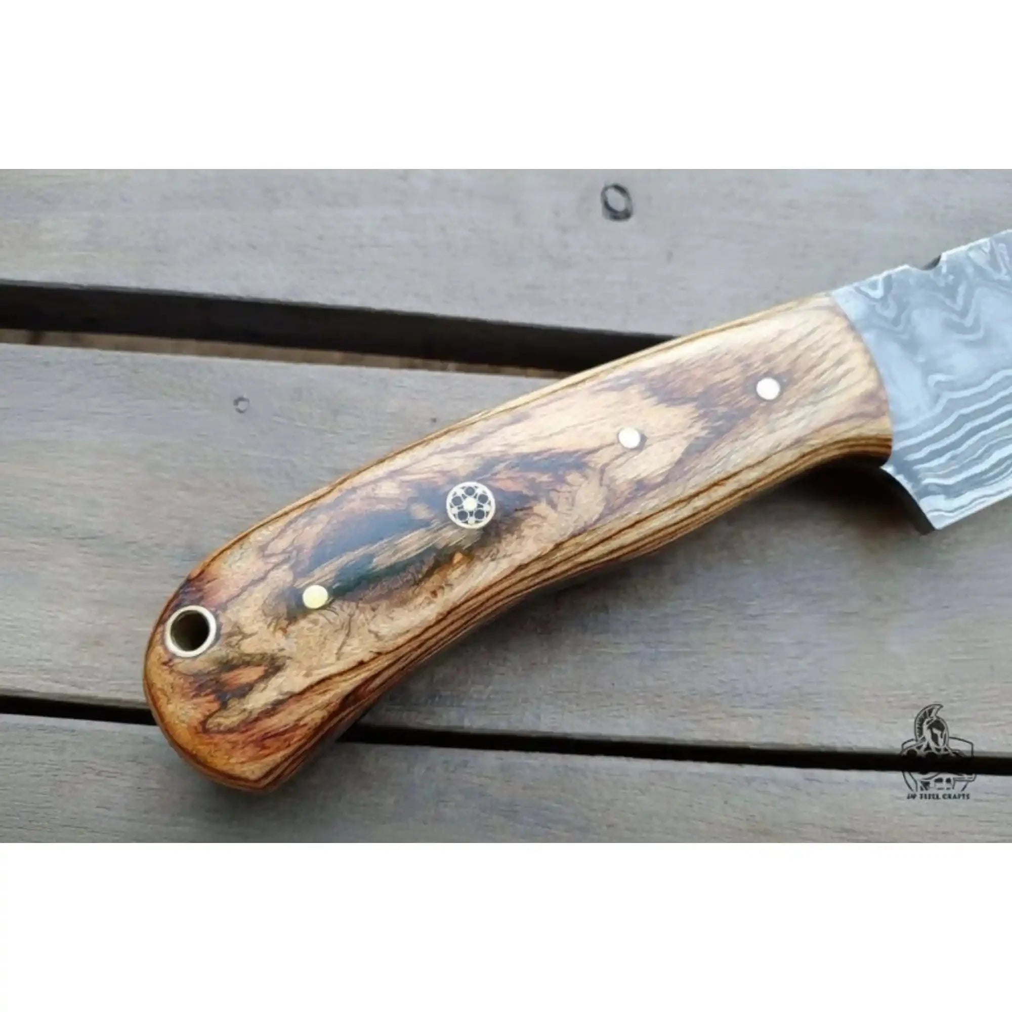 Custom Made Skinner Knife with Premium Wood Handle – Handmade Hunting Blade