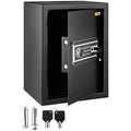 Safe Box, 2.1 CU.FT Fingerprint Safe Box for Money w/ 2 Keys & Digital Keypad, Q235 Steel Safe Box for Storing Cash, Jewelry, Pistols, Documents, Watches in Home & Office & Hotel