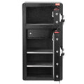 Double Door 5.5 cu.ft Safe Box with Key Lock Password Cabinet Black,organize cash, passports, jewelry, gold, watches and documents