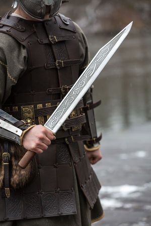 Custom Handmade Viking Seax Knife with Leather Sheath