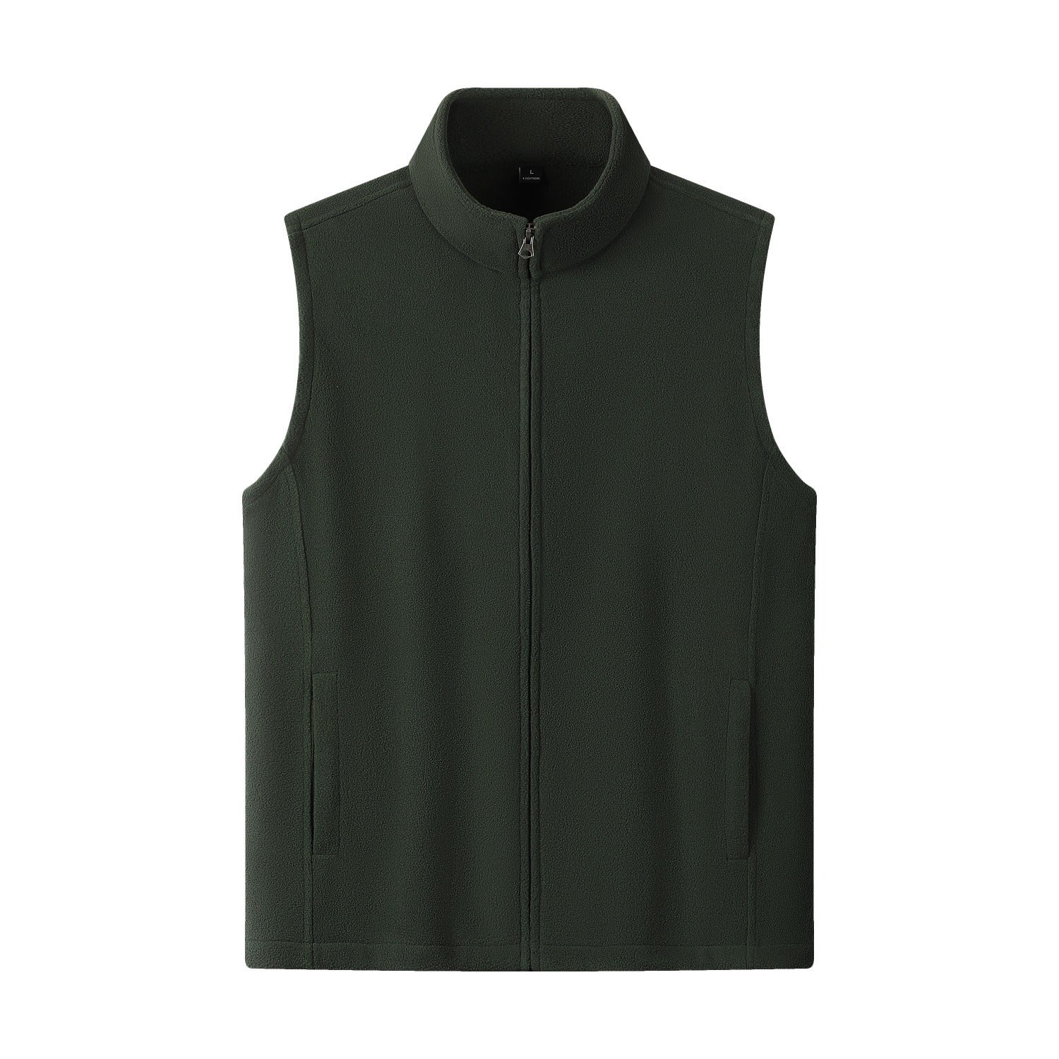 Zipper Stand Collar Double-sided Fleece Cardigan Fleece Vest