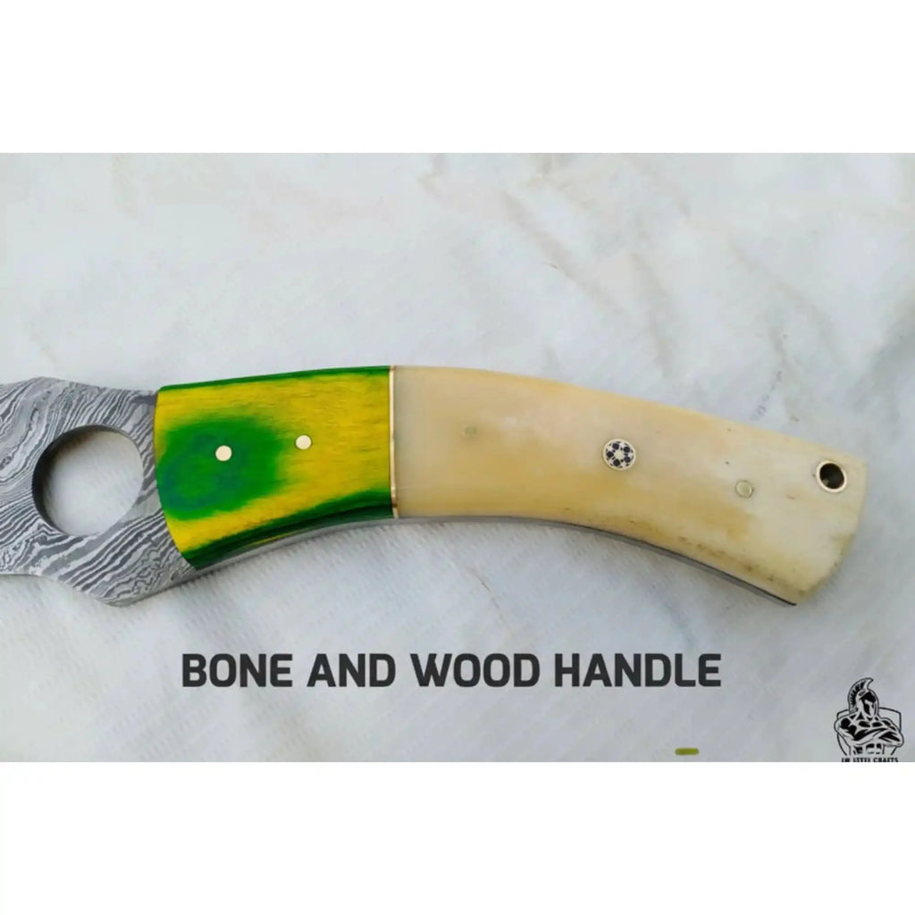 Damascus Hunting Knife 8.5” Fixed Blade