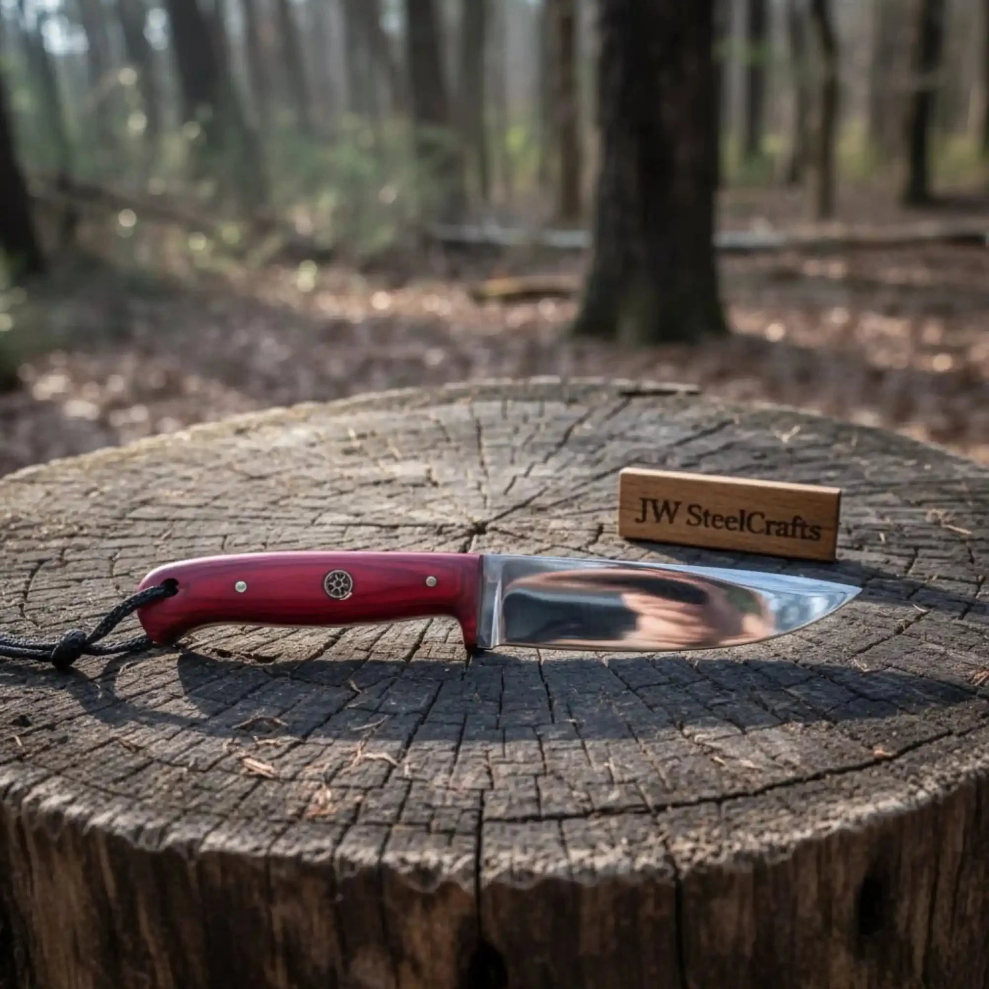 Damascus Steel Hunting Knife – Multiple Handle Colors | JW SteelCrafts