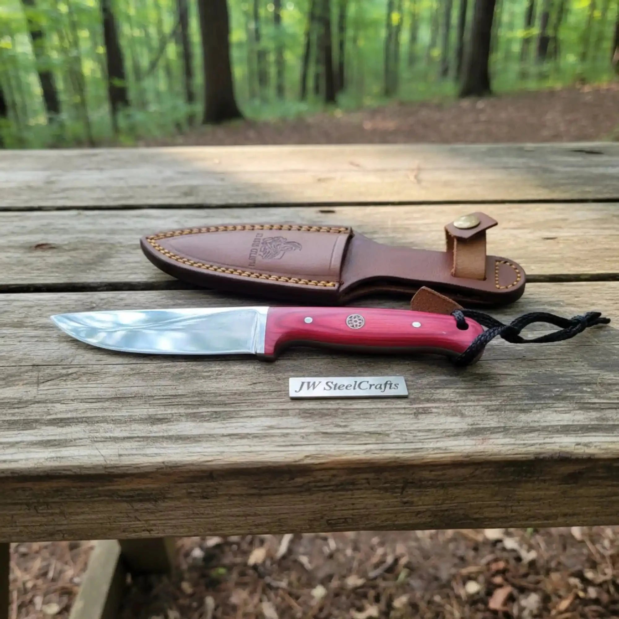 Damascus Steel Hunting Knife – Multiple Handle Colors | JW SteelCrafts