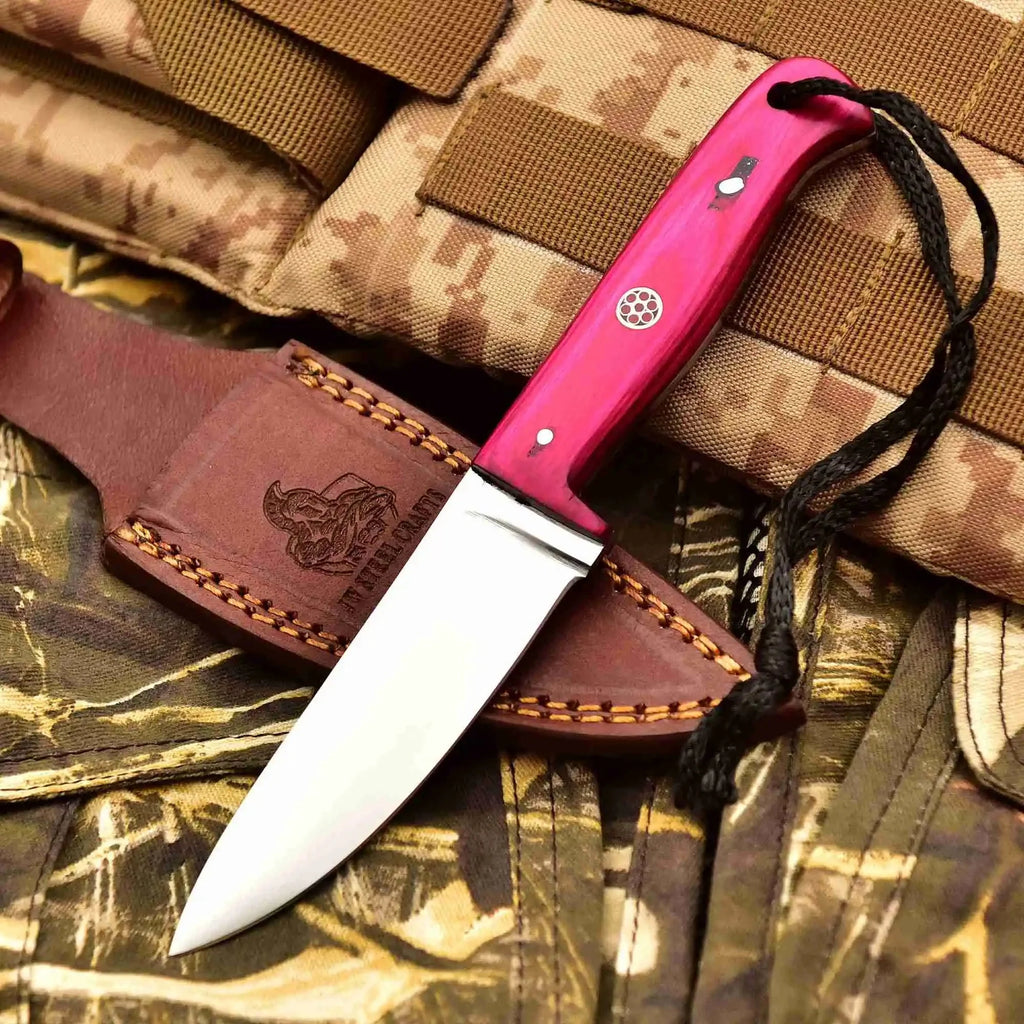 Damascus Steel Hunting Knife – Multiple Handle Colors | JW SteelCrafts