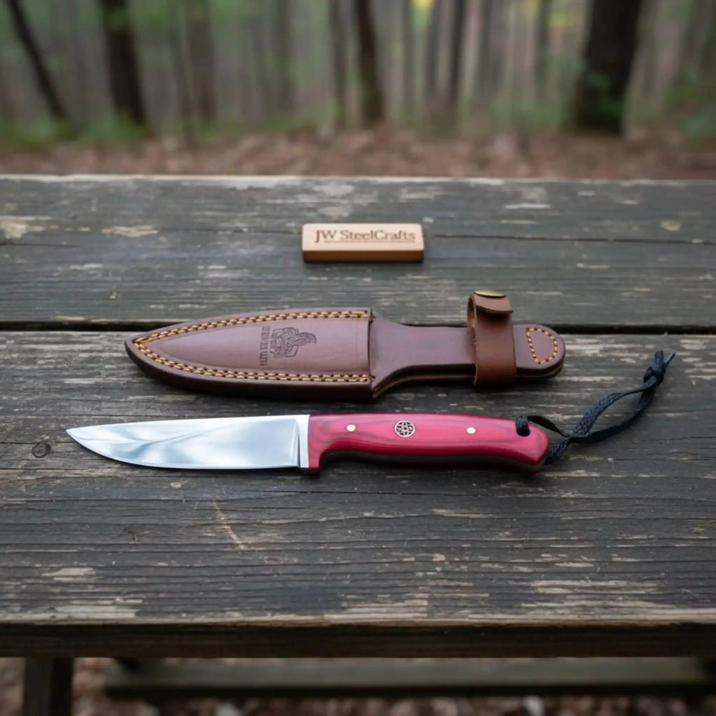 Damascus Steel Hunting Knife – Multiple Handle Colors | JW SteelCrafts