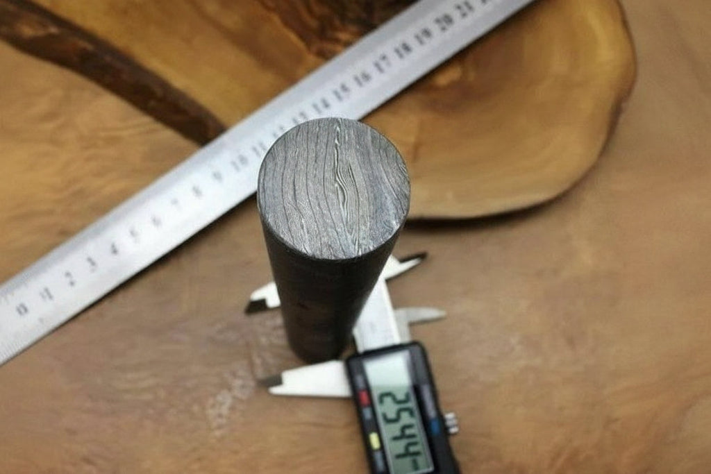 6” Damascus Steel Round Bar Rod 25.5 mm Diameter for Ring Making