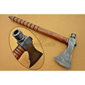 Damascus Wood Handle Smoking Axe 19 Inch