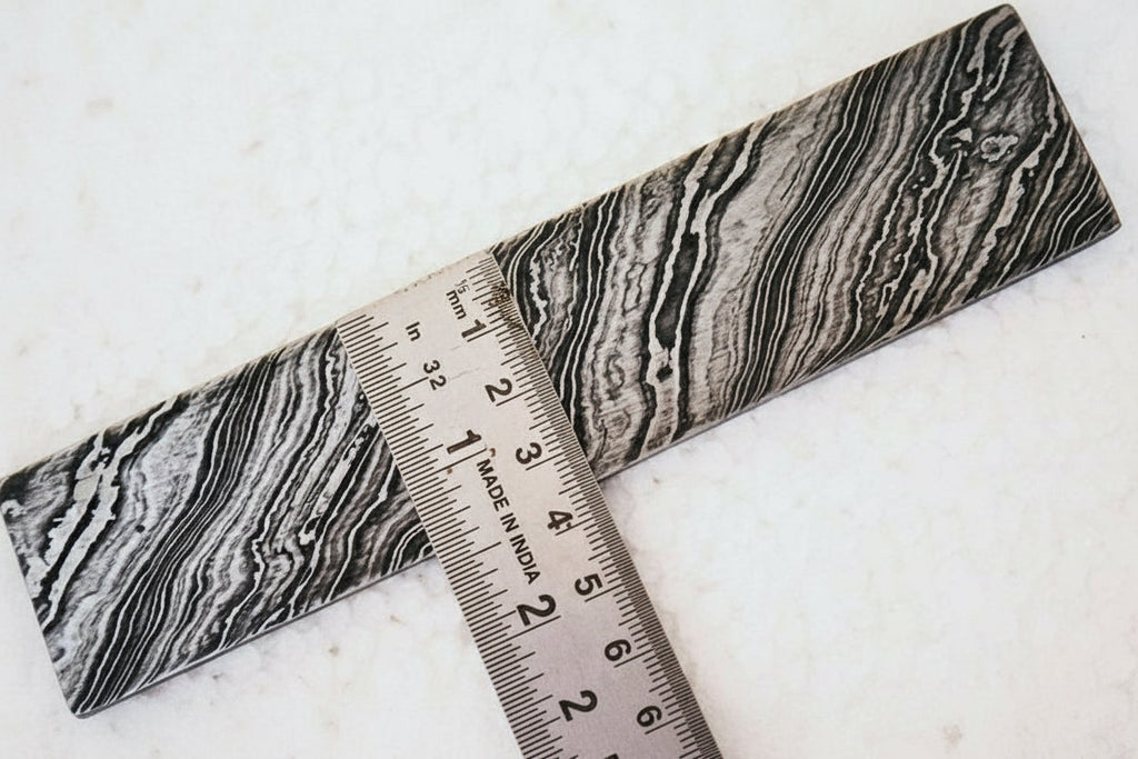 10 Inch Damascus Steel Billet Bar 2 Inch Wide Pattern Welded Blank for Knife Making and Bladesmithing