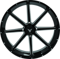 QuadBoss, QuadBoss Slicer 24X7 Off-Road Wheels - 24 Inch Aluminum All-Terrain Rims with Limited Edition QuadBoss Bull Logo Center Caps