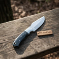 Drop Point Hunting Knife Stainless Steel Blade Black Micarta Handle Fixed Blade Field Knife