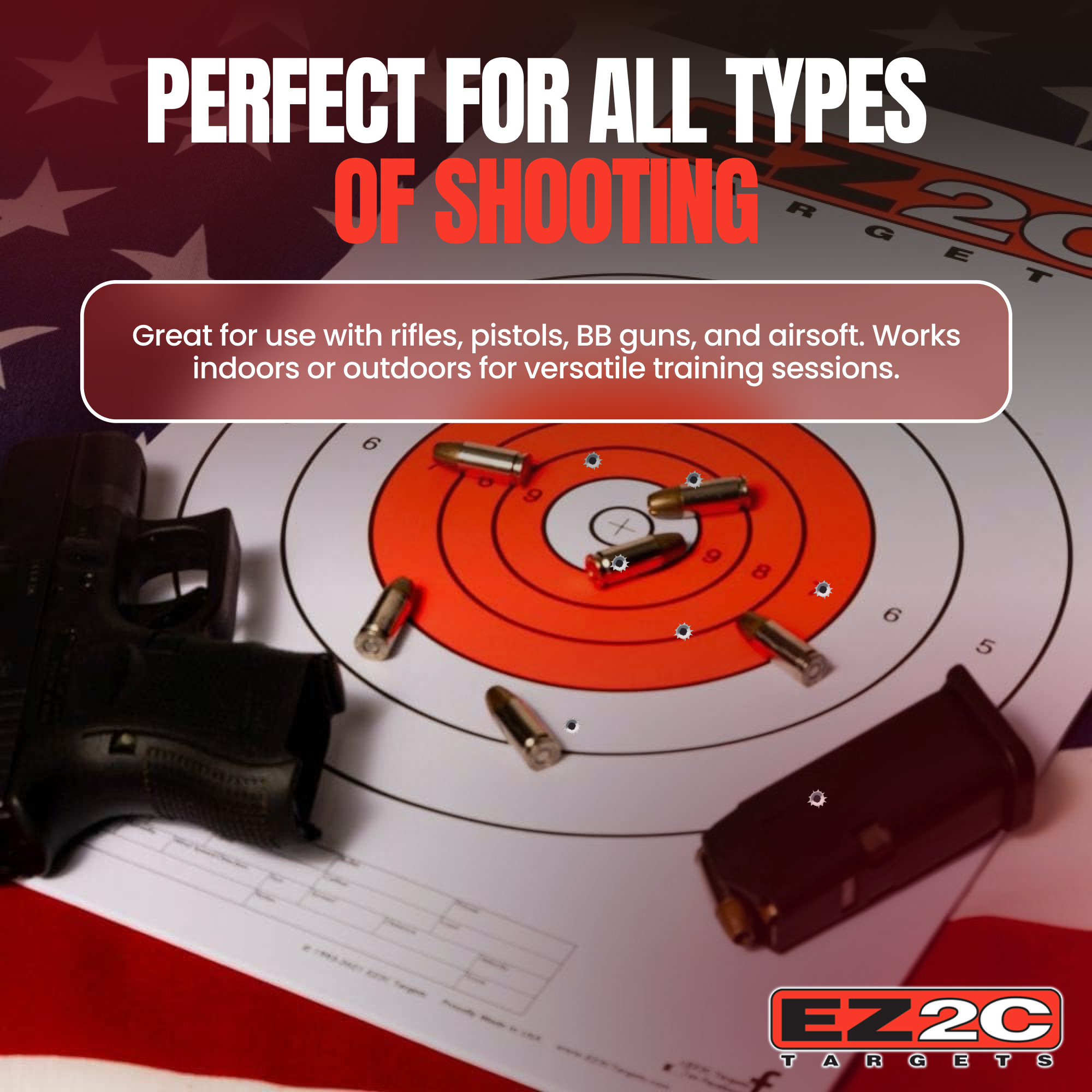 125 EZ2C Targets Instructors Favorites 5 Styles Paper Targets Bundle 11"x17" USA Made