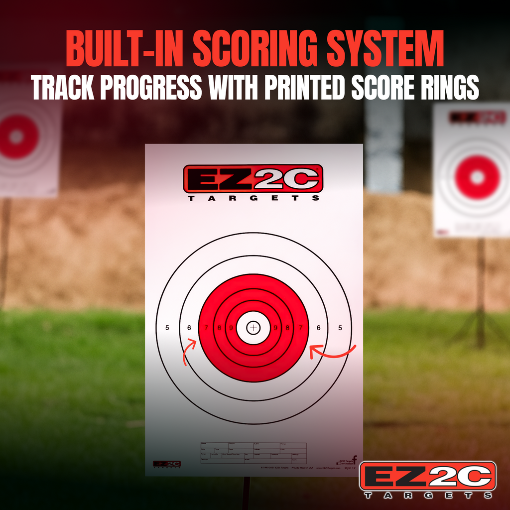 EZ2C Targets Style 12: Paper Shooting Targets for B16 11"x17" USA MADE