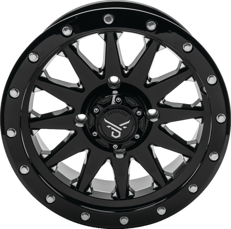 QuadBoss, QuadBoss Wagon 14x7 Wheel - 5+2 Offset, 4/110 Bolt Pattern, Milled Finish