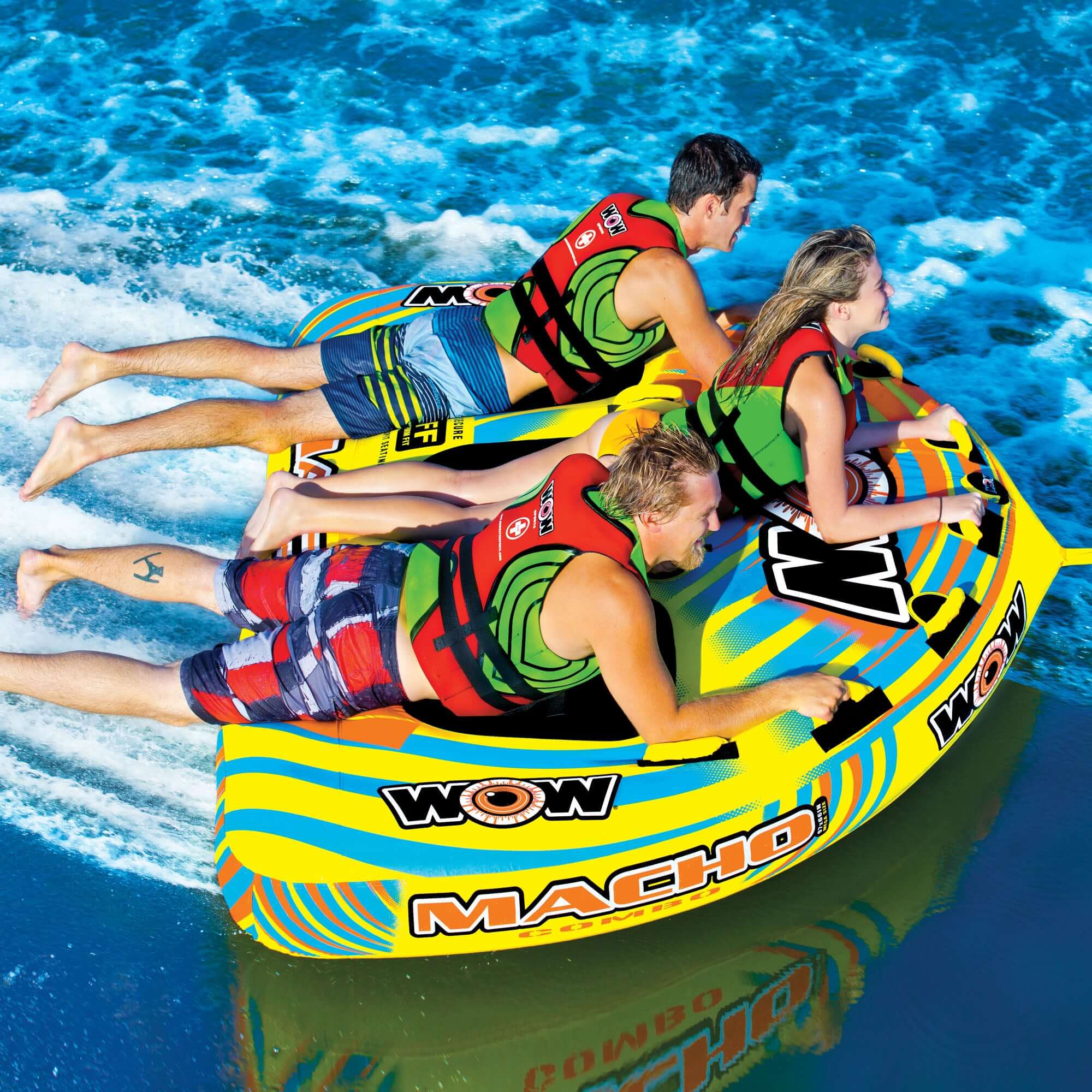 WOW Watersports Macho 1-3 Person Towable Water Tube For Pool and Lake