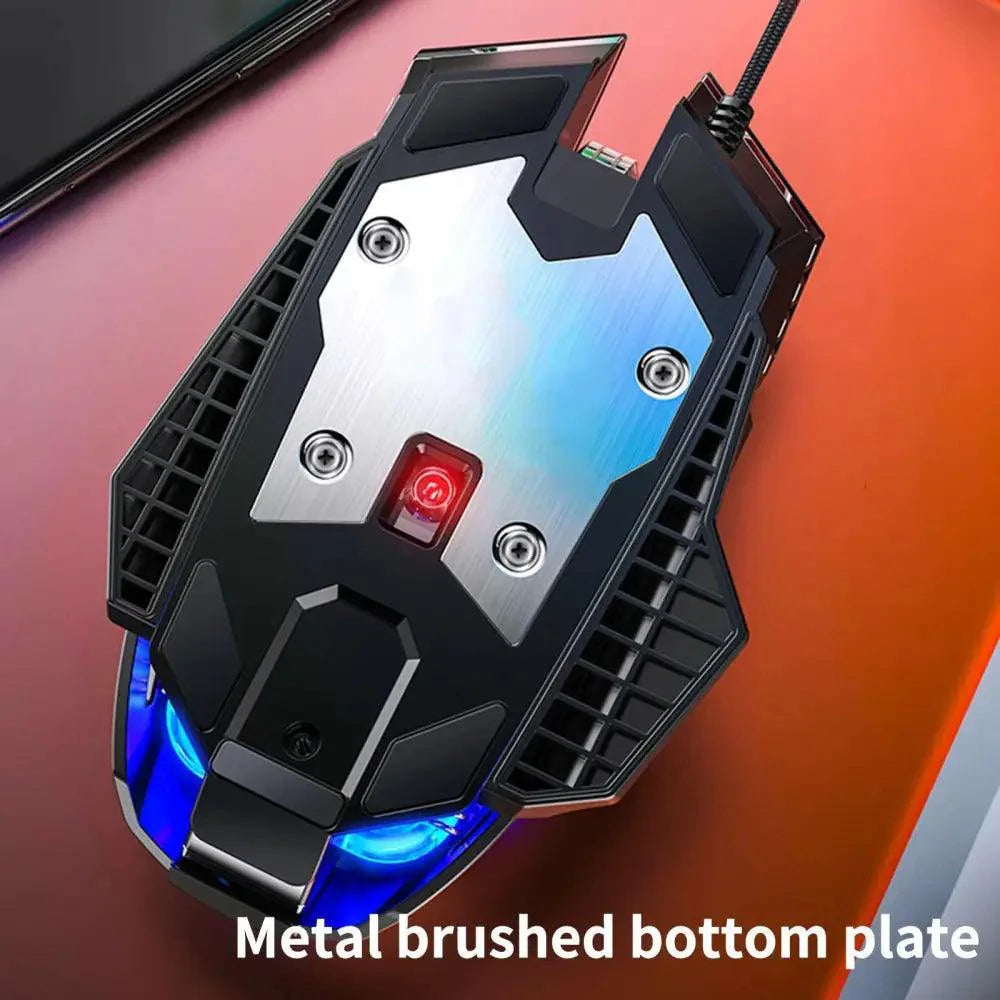 Gaming Adjustable DPI Wired PC Mouse Laptop Home Office Mouse With Metal Bottom Plate