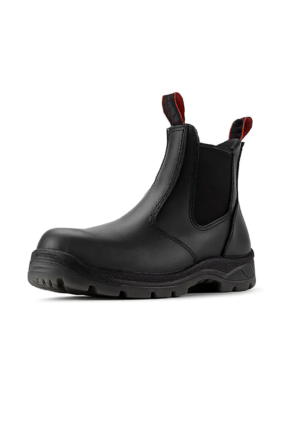 Black Leather Chelsea Safety Work Boots