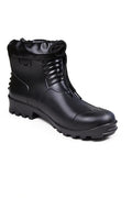 Black Ankle Safety Boots with Front Ties