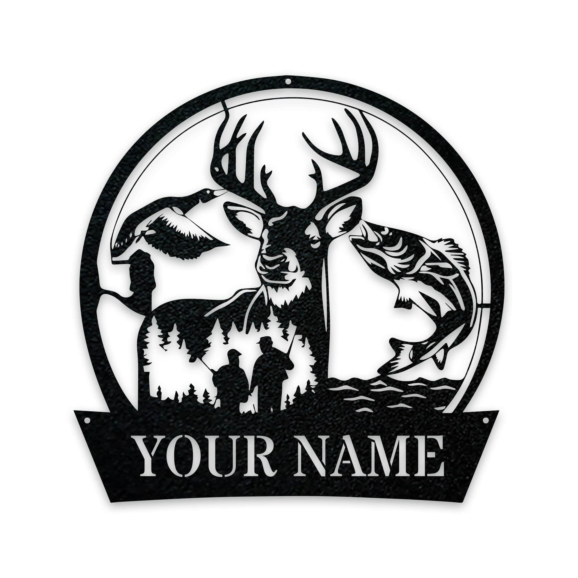 Great Outdoors Hunting Trio - Personalized Metal Sign