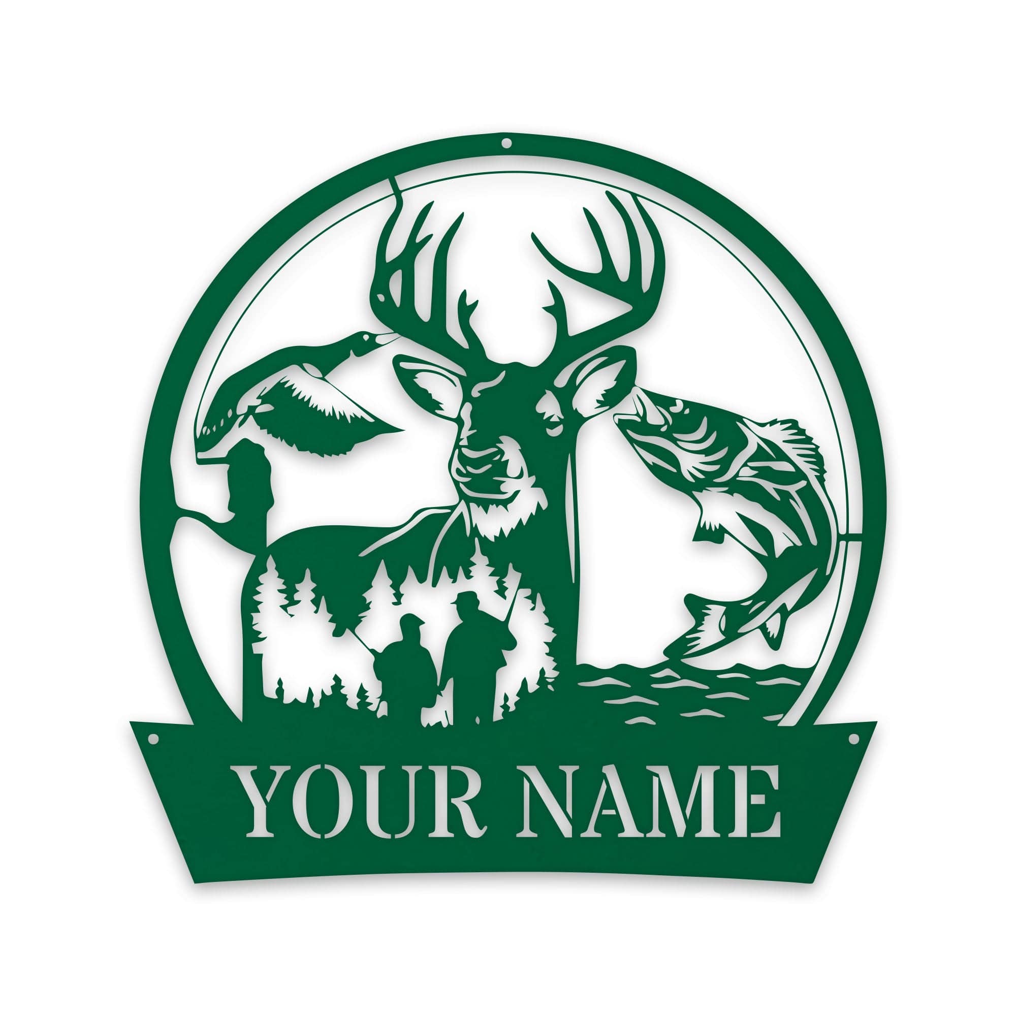 Great Outdoors Hunting Trio - Personalized Metal Sign