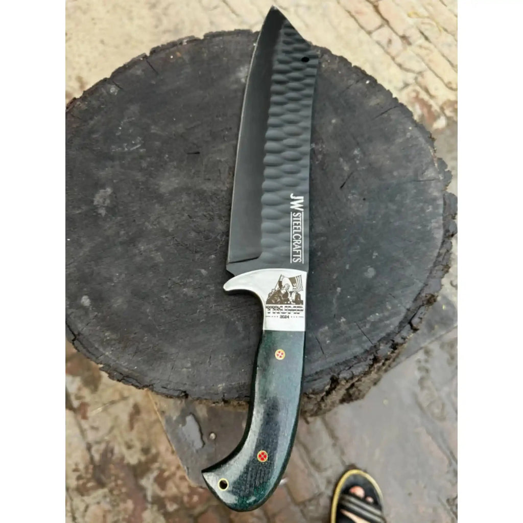 Green Micarta Handle Forged Machete – Full Tang Stainless Steel Outdoor Knife