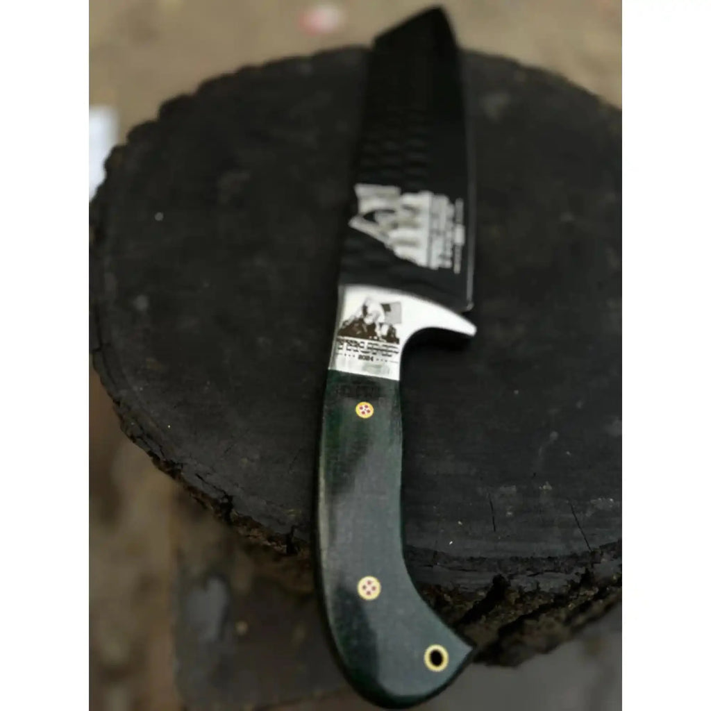 Green Micarta Handle Forged Machete – Full Tang Stainless Steel Outdoor Knife