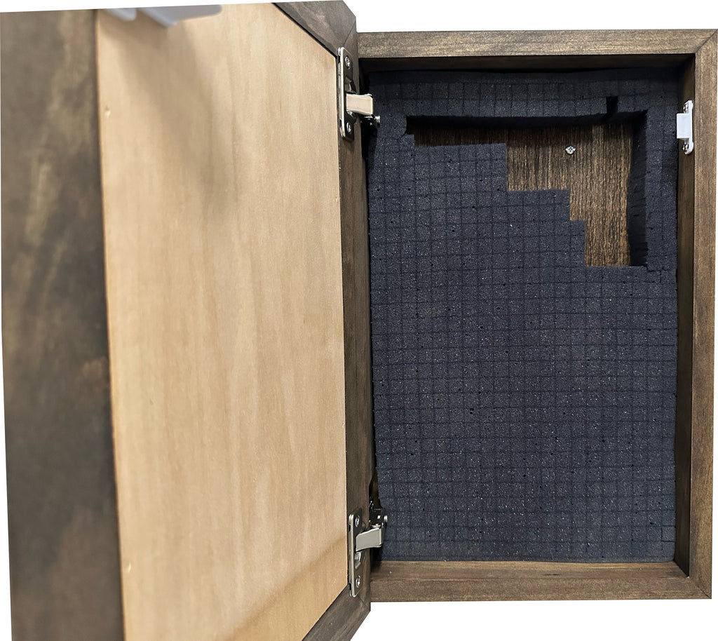 Hidden Gun Safe With Grim Reaper Design, Secure Concealed Gun Shelf by Bellewood Designs