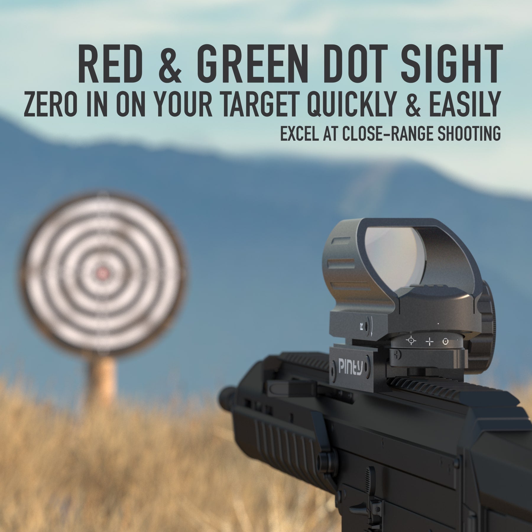 Red & Green Reflex Dot Sight, 4 Reticle Types, Strong Lens Frame
