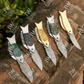 Hand Forged Damascus Steel Folding Knife – Honeycomb, Pinecone & Brass Handle Variations