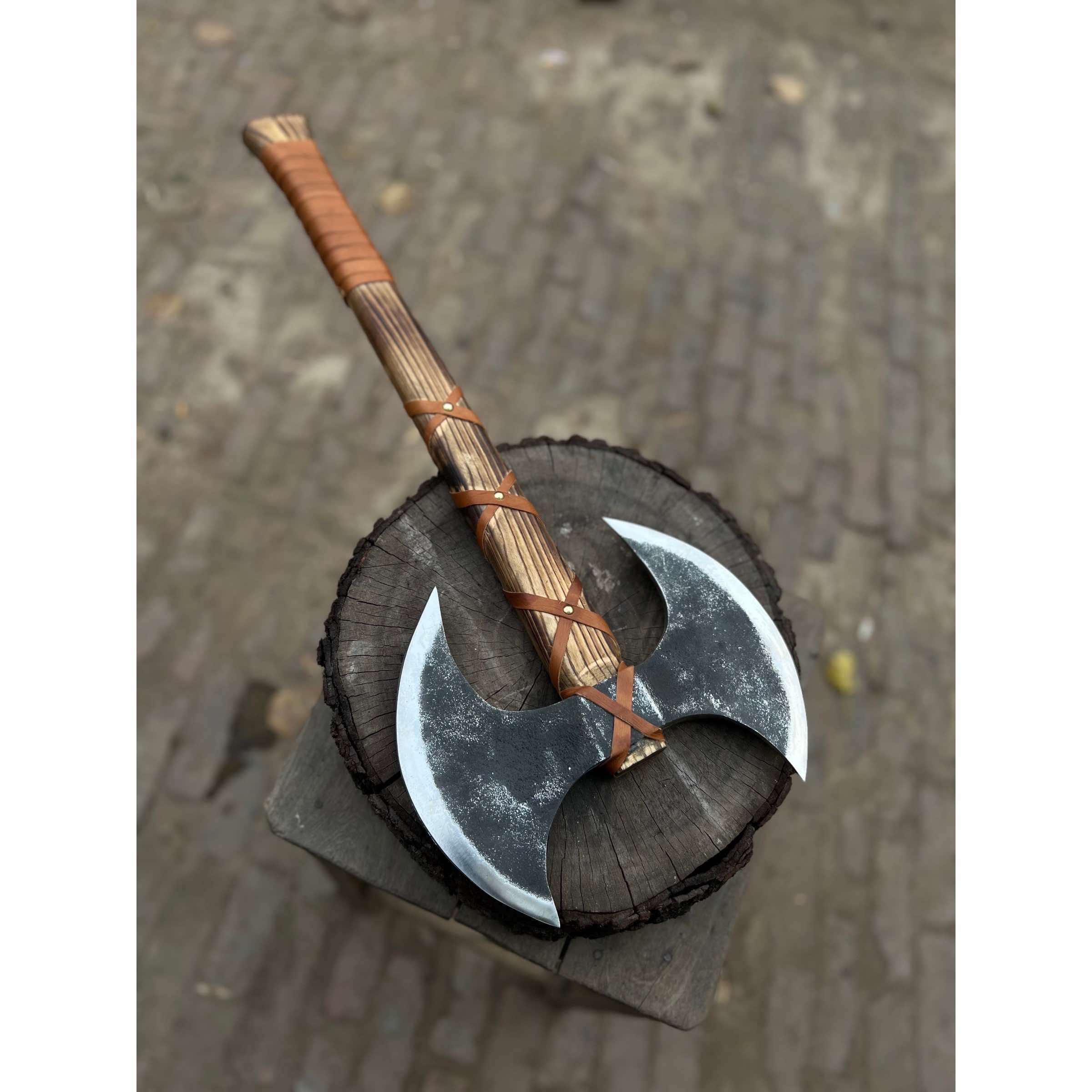 Handcrafted Double-Headed Viking Style Axe – Decorative Collector’s Piece | Two Variations | JW SteelCrafts