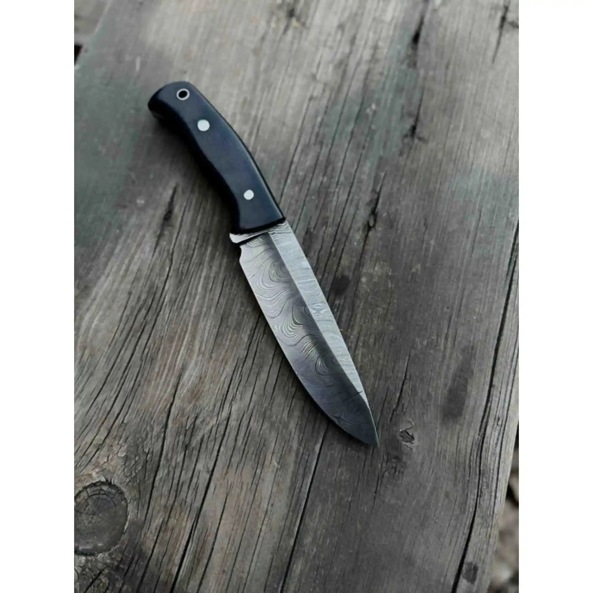 Handcrafted Hunting Knife – Walnut Wood or Black Micarta Handle | Full Tang with Leather Sheath